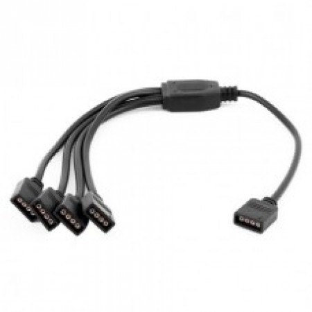 CABO SPLITTER RGB LED 4PM(FEMEA) 4X4PM(FEMEA), 30CM, PRETO